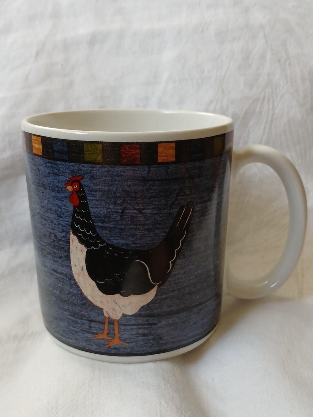 Warren Kimble Country Quartet Rooster Blue Coffee Mug Cup Brandon House Farm